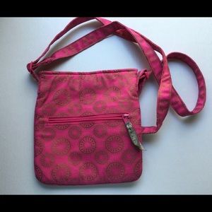 Iota Chic Cotton Crossbody Bag in Pink & Gold